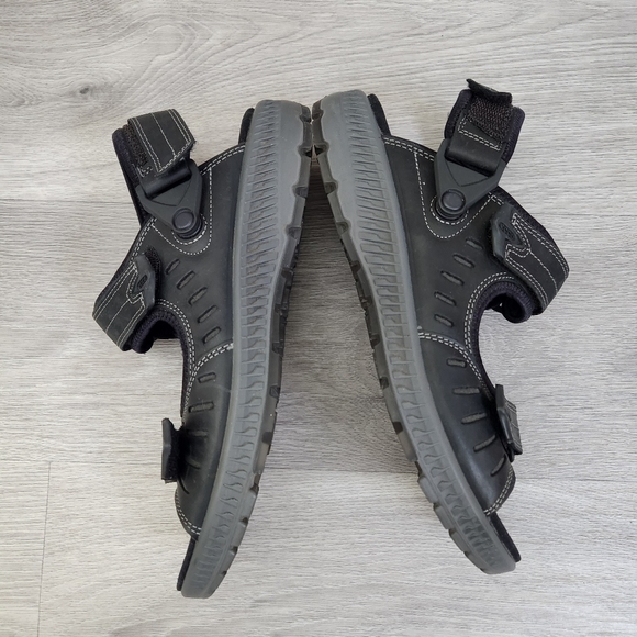 Ecco Black Sandals 41 Terra II Style Men Adjustable Hoop and Loop Outdoor Trail - Picture 6 of 15